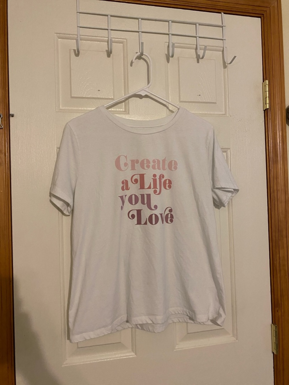 Nine West White Graphic Tee with Subtle Taupe Logo